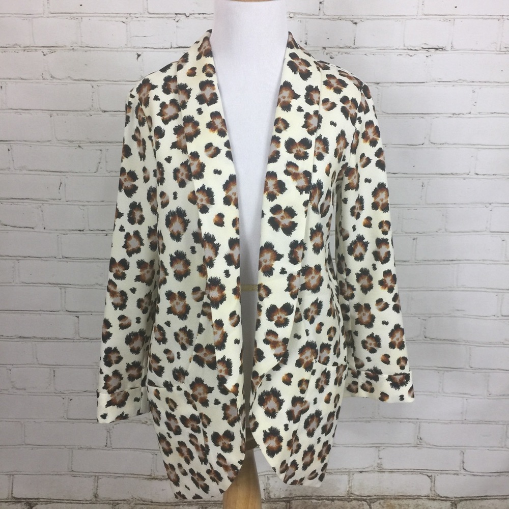 Cheetah Print Open Boyfriend Blazer