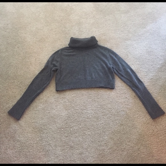 Warehouse Sweaters - Grey Turtleneck short sweater