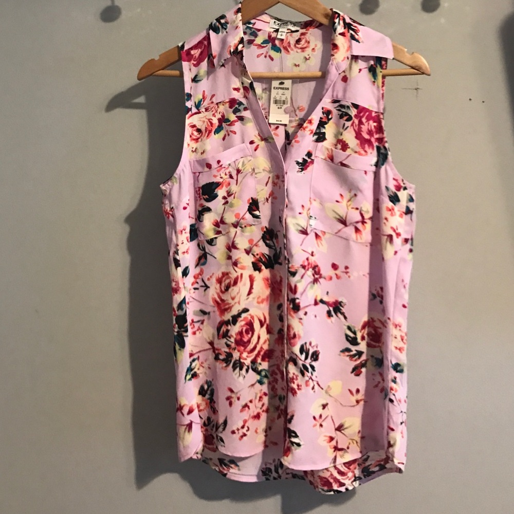 Express Floral Sleeveless Blouse