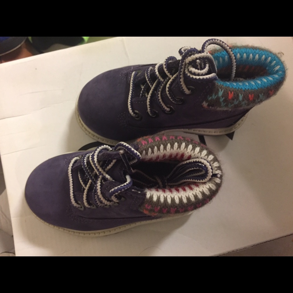 Purple Timberland Boots Size 5 Toddler