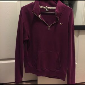 PINK HALF ZIP SWEATSHIRT