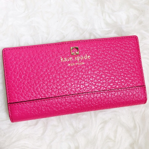 kate spade Handbags - Kate Spade Pink Pebbled Leather Wallet