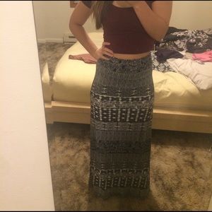 Aztec print maxi skirt