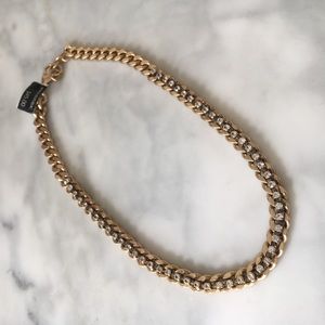 Banana Republic Gold Rhinestone Chain Necklace