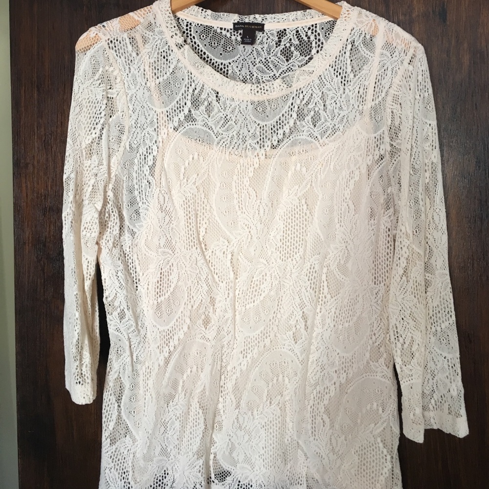 Lace 3/4 length shirt with cami