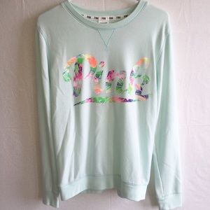Victoria's Secret PINK aqua tropical sweatshirt
