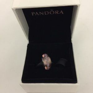 Authentic pandora murano glass charm pink