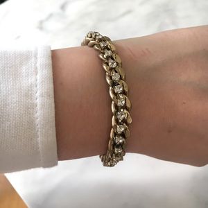 Banana Republic Gold Chain Bracelet w/ Rhinestones