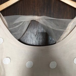 Blush sweater with bow detail