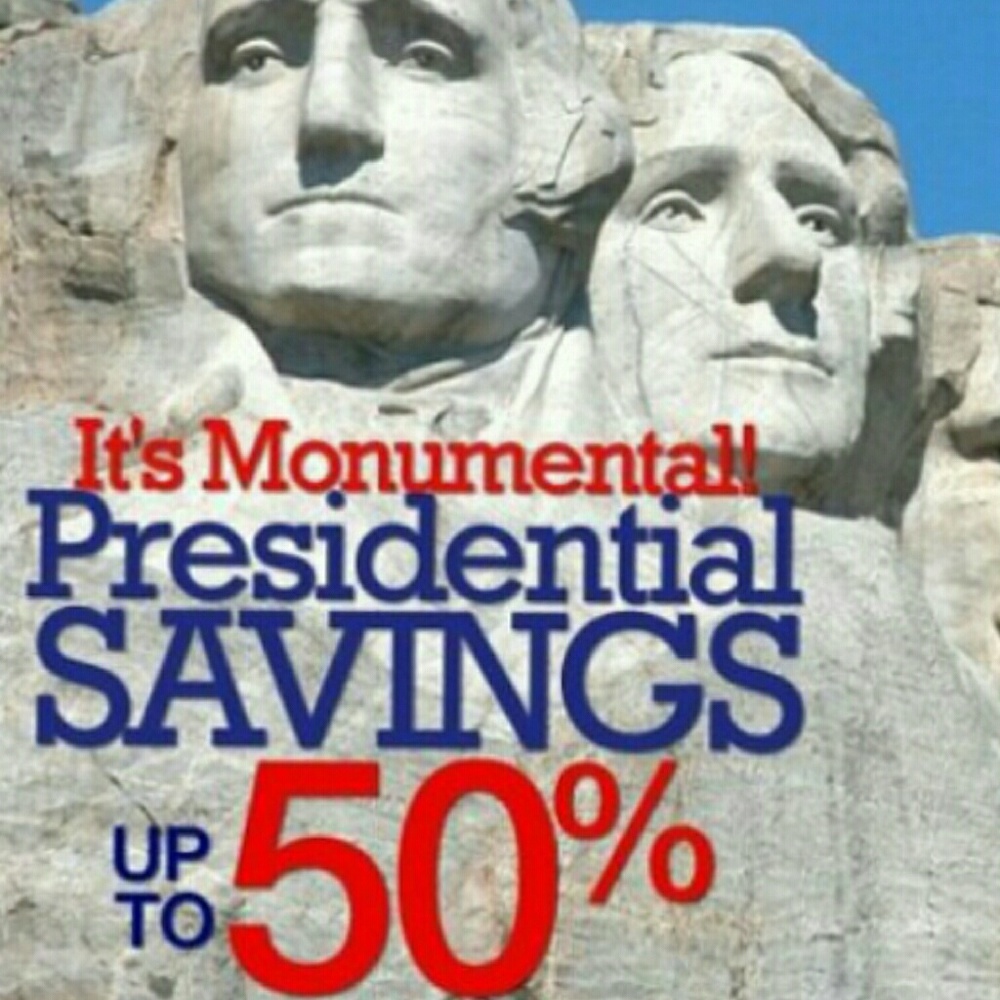 ????president day sale get 50% on everything ????