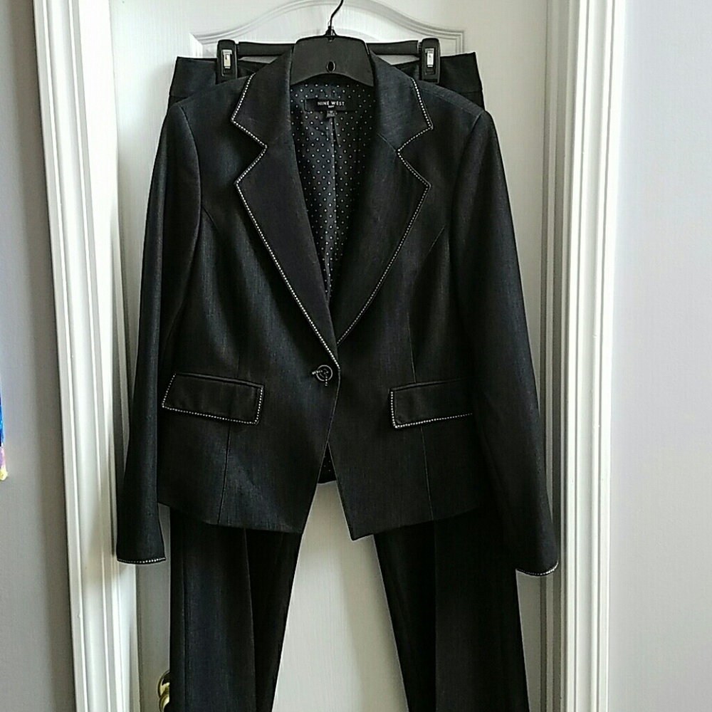 Dark charcoal (almost black)  business suit