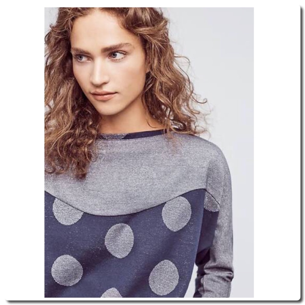 Anthropology Metallic Dot Sweatshirt - Picture 3 of 6