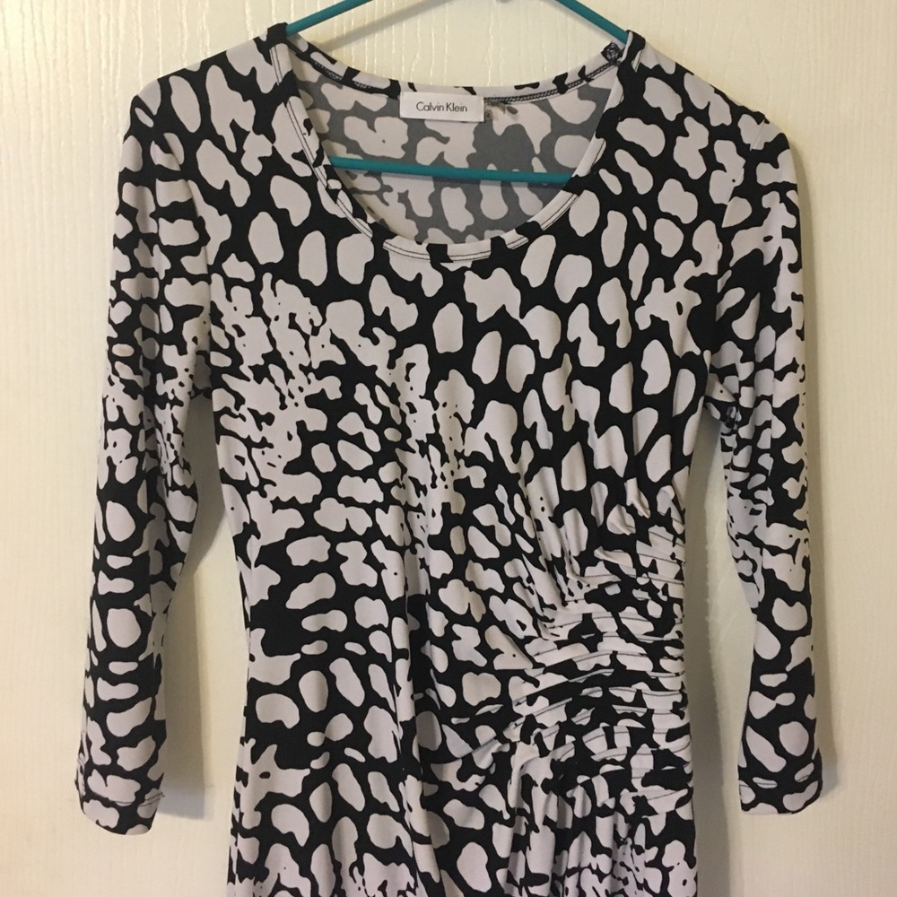 White and black Calvin Klein dress