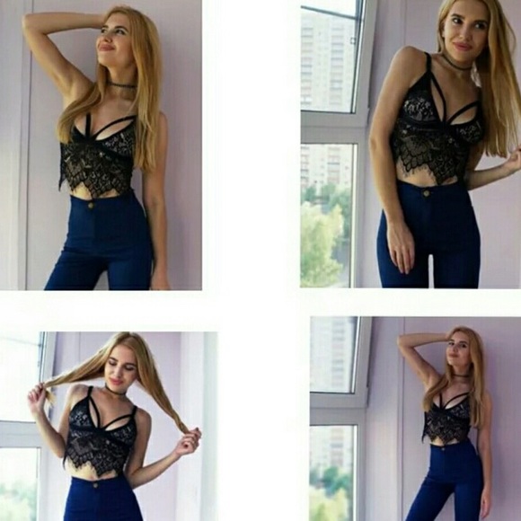 🌿 Black Lace Eyelash Bralette - Picture 7 of 8