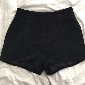 Velvet high waisted shorts