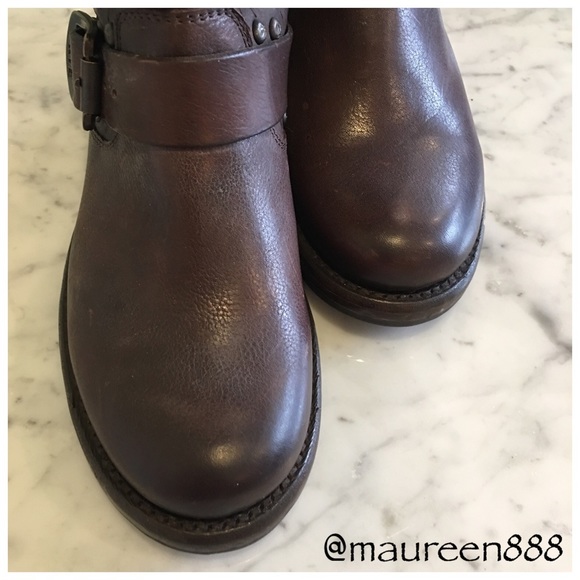 FRYE Jenna Cut Stud Short Boot [dark brown] - Picture 2 of 8