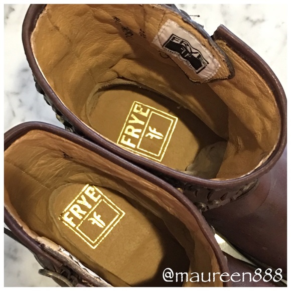 FRYE Jenna Cut Stud Short Boot [dark brown] - Picture 5 of 8