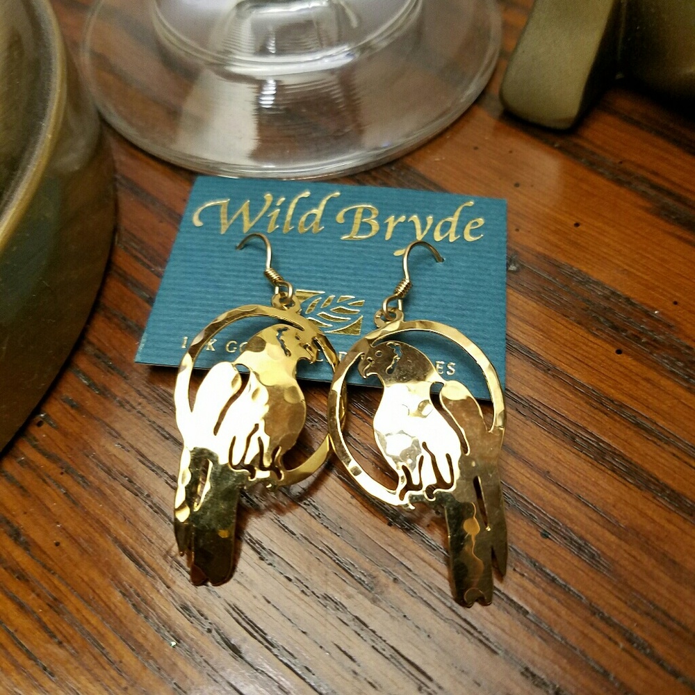 "Wild Bryde" Vintage Parrot Earrings