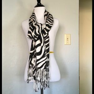 Italian Silk knit zebra scarf