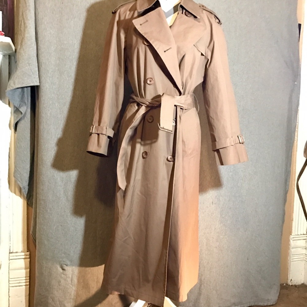 London Fog Double Breasted Trench Coat, 12P, Khaki