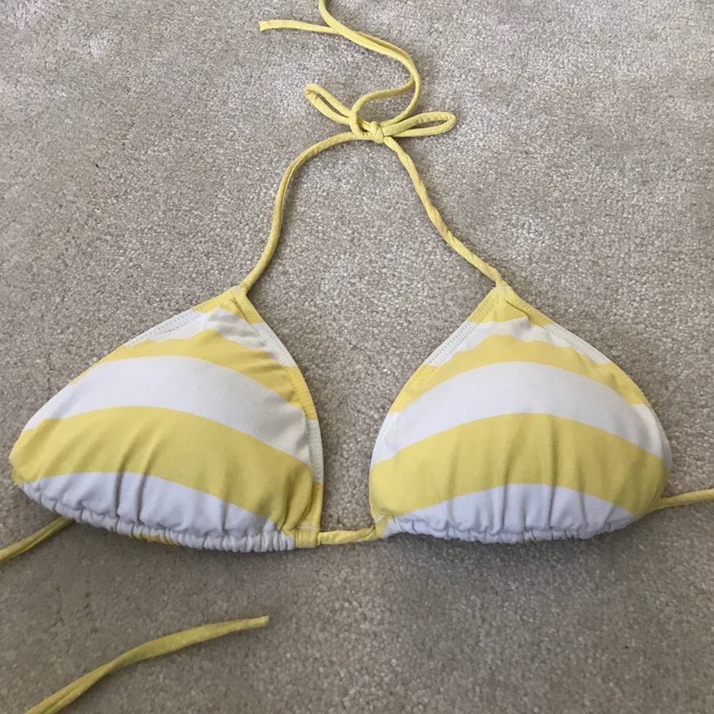 Yellow and white striped Hollister halter top
