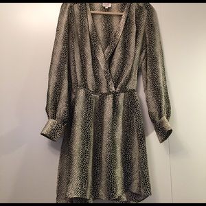 Parker silk wrap dress snake print