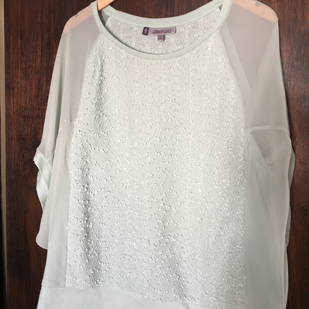 Sheer sleeve blouse