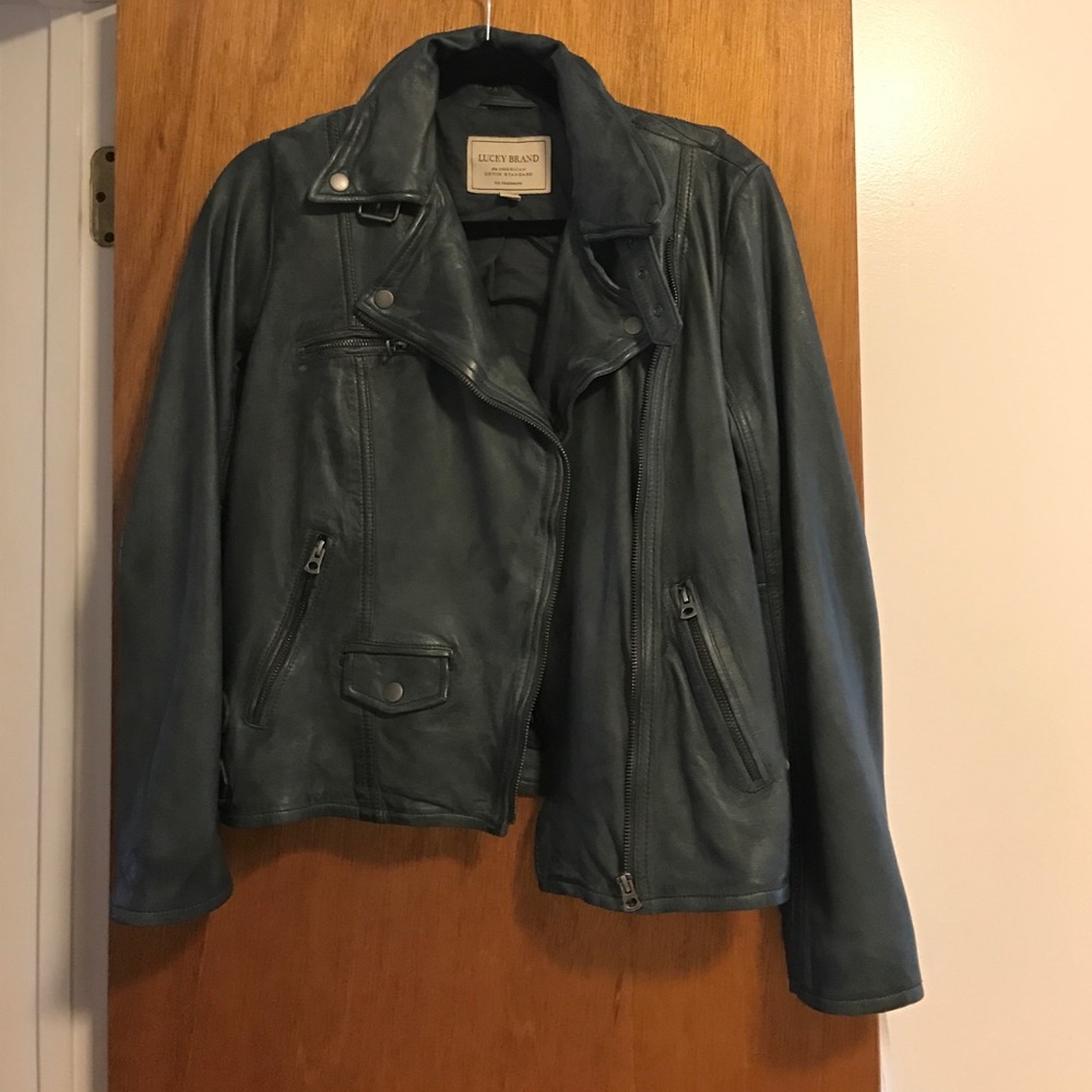 Lucky Brand Green genuine leather jacket