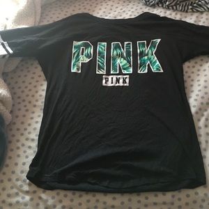 Pink open back tee