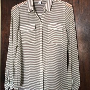 Sheer striped button up