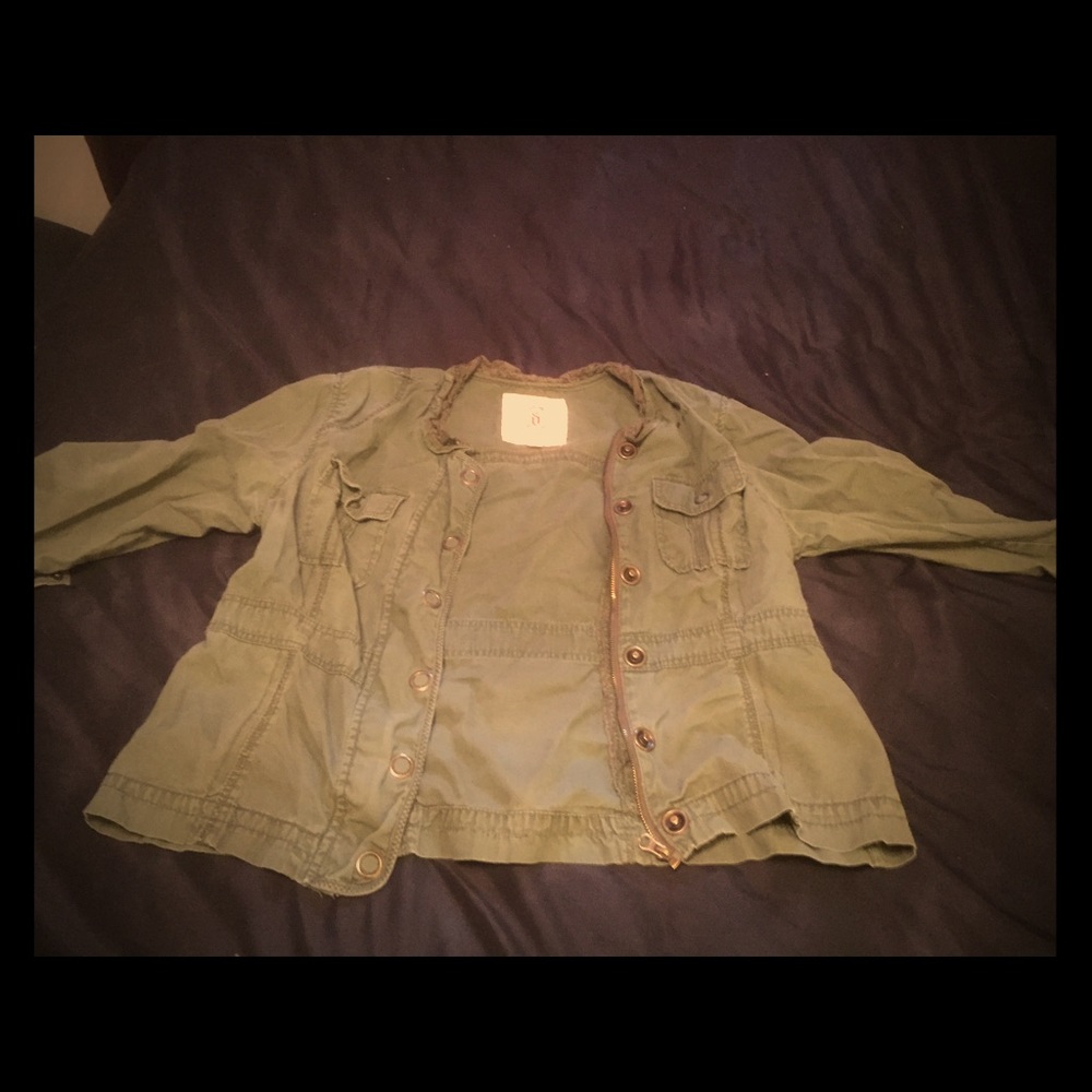 Green military style jacket