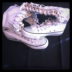 ALLSTARS.....knee high white with bling toes