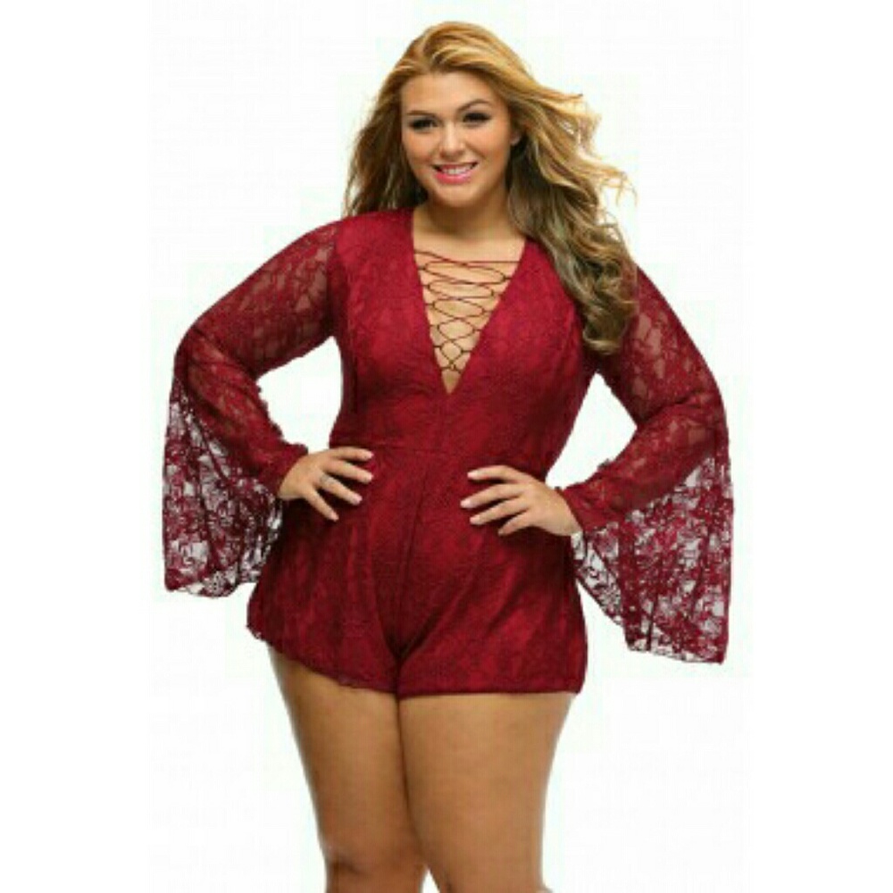 💛‍ HP [Plus:2X 1Left]️ Lace Mini Romper - Picture 2 of 5