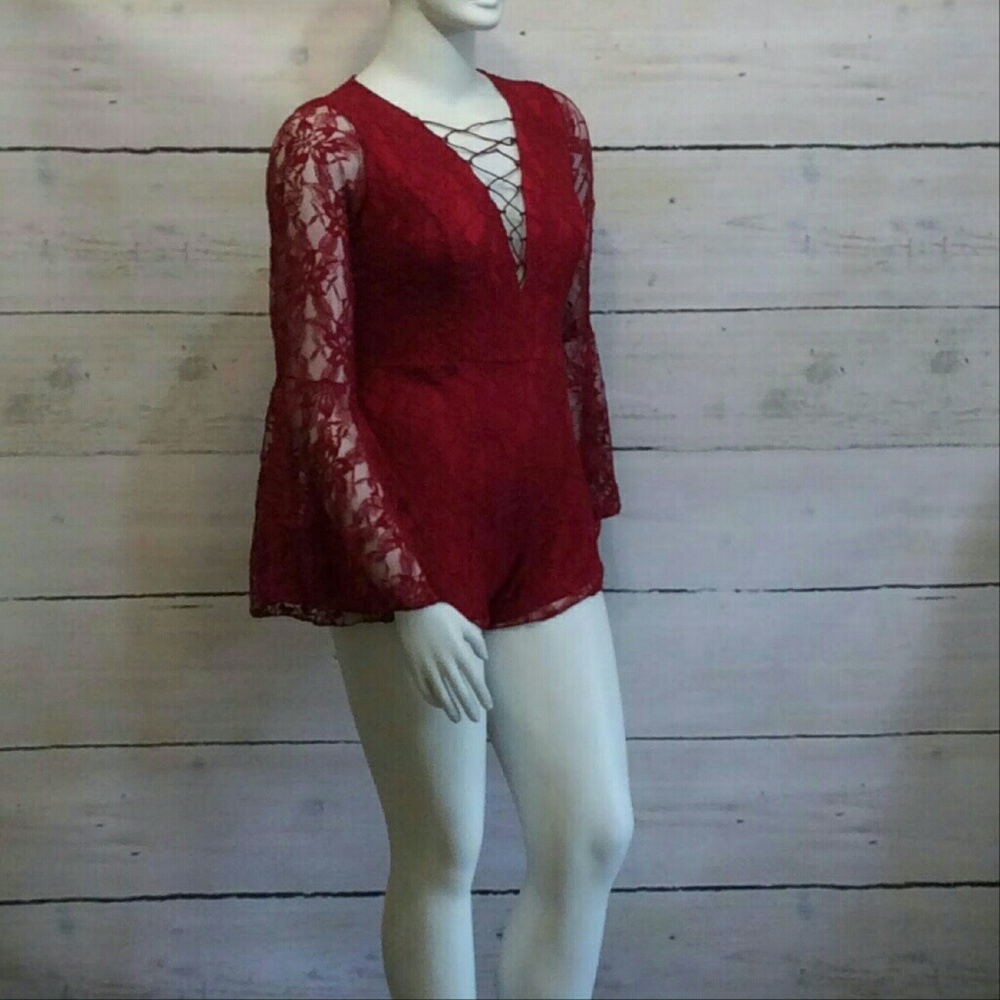 💛‍ HP [Plus:2X 1Left]️ Lace Mini Romper - Picture 4 of 5