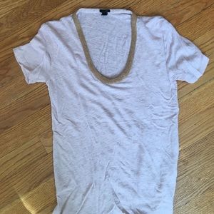 J Crew Linen embellish T-Shirt