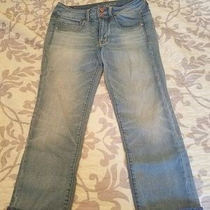 American Eagle artist crop jeans