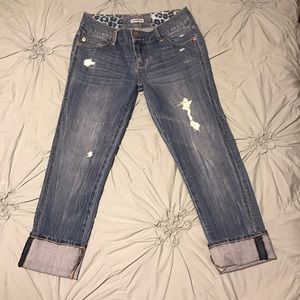 Express cropped denim jeans size 0