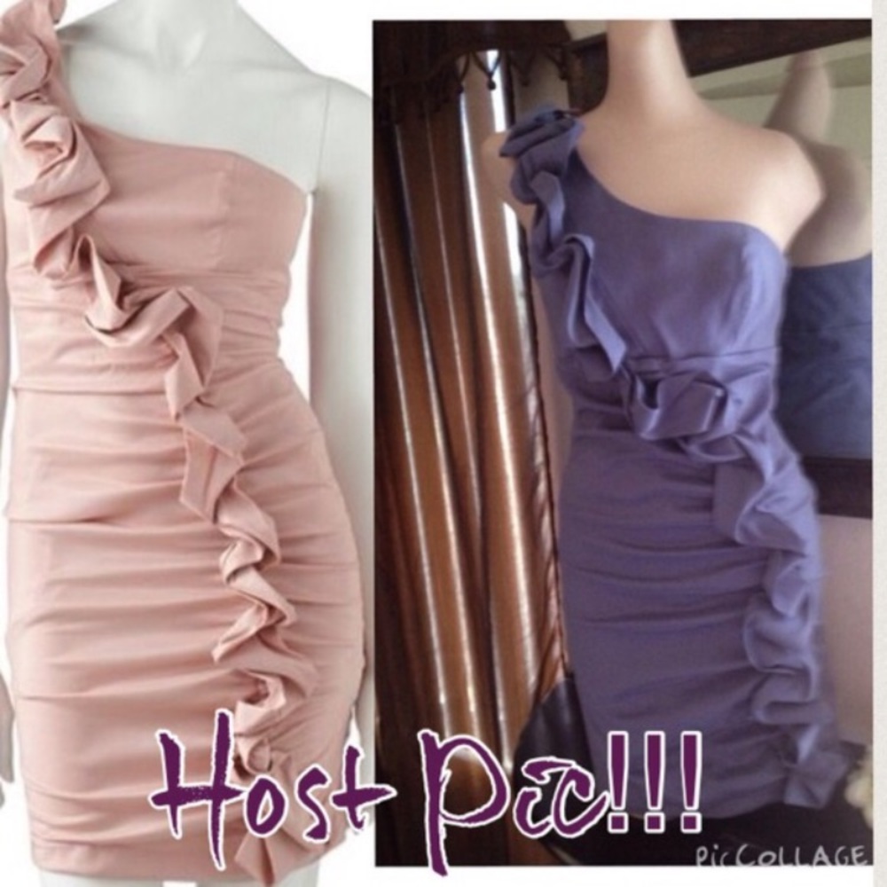 Adrianna Papell Periwinkle One Shoulder Dress