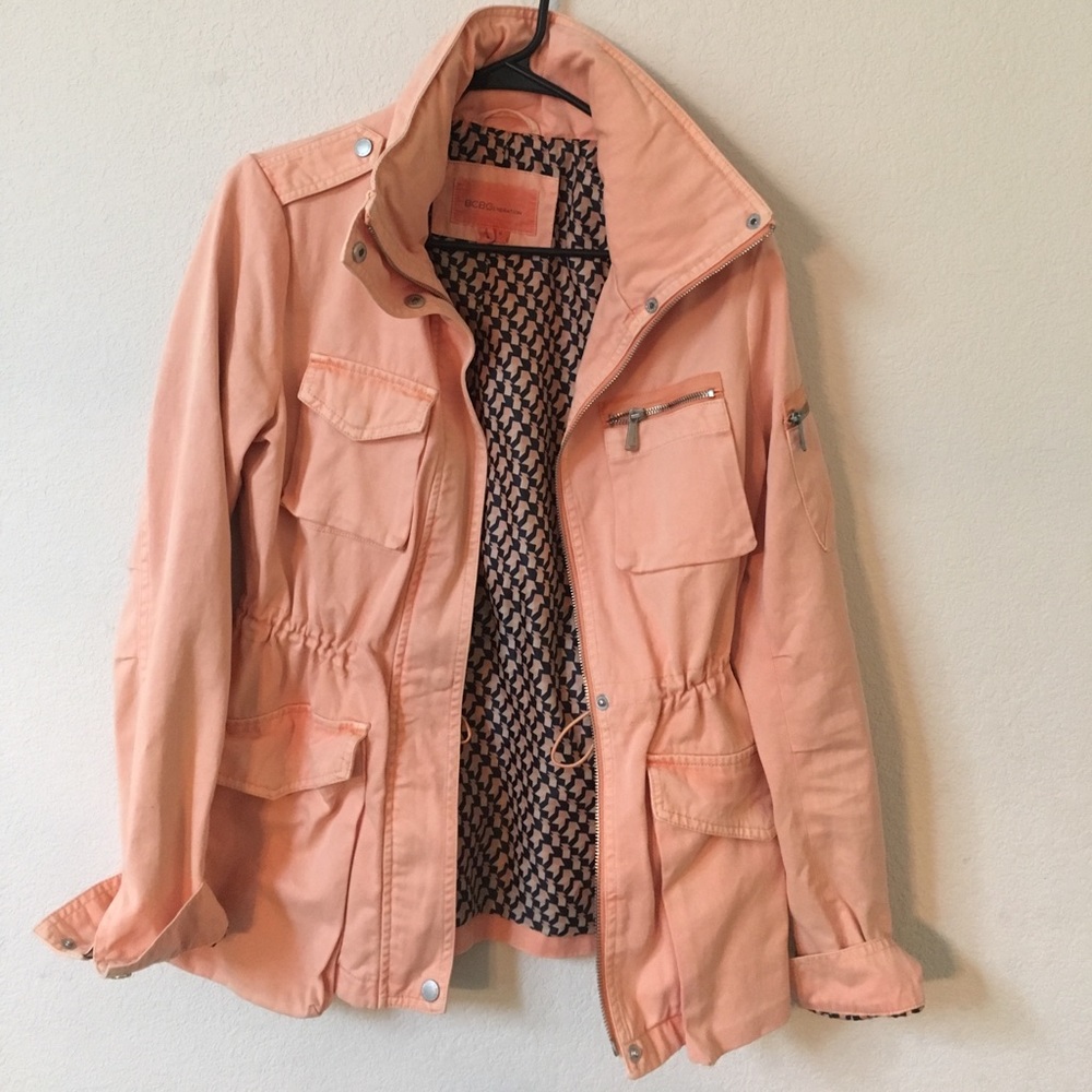 Peach/ coral utility jacket!
