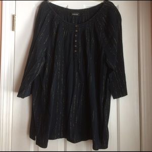 Black with gold stitching tunic
