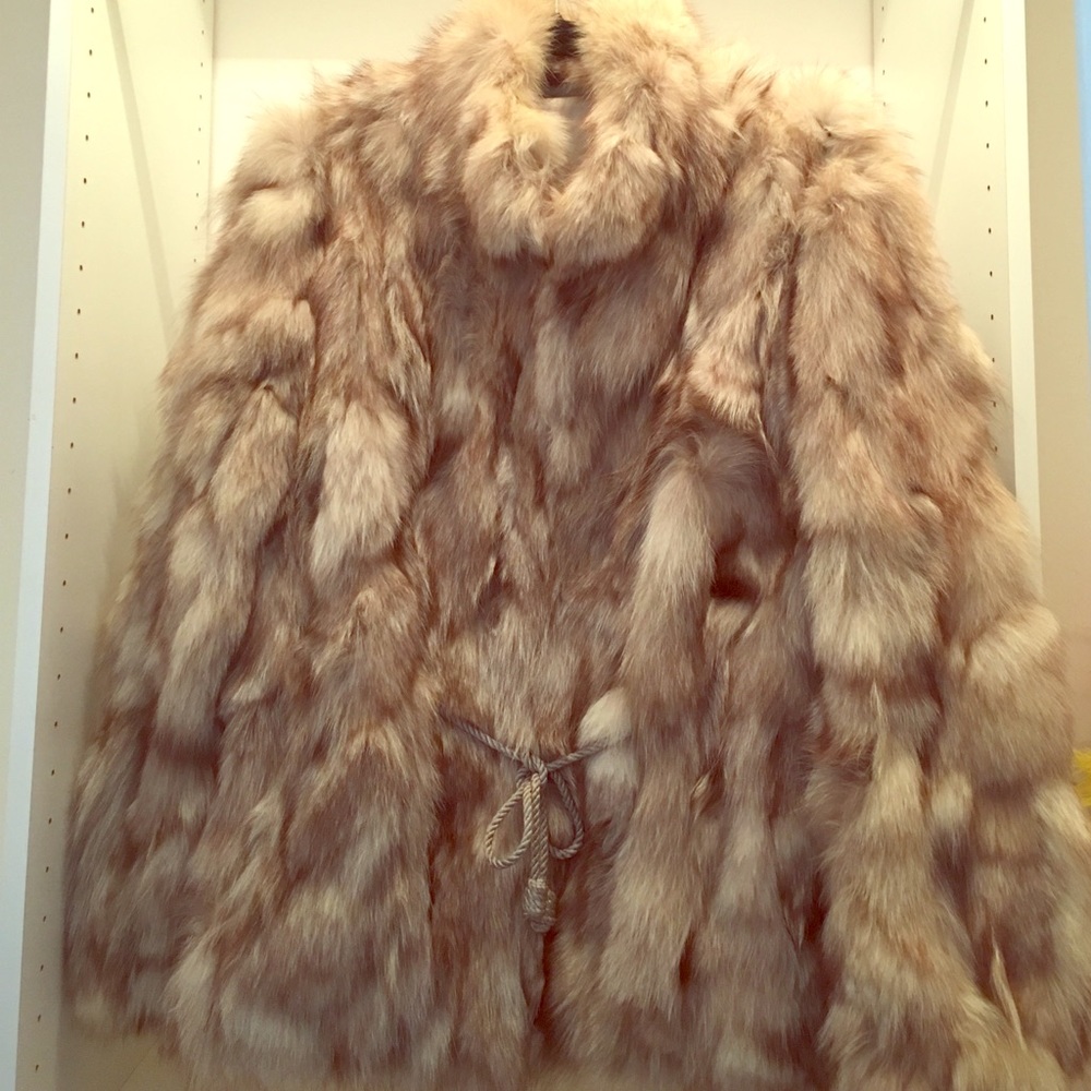 Vintage Silver Fox Mink Fur Coat