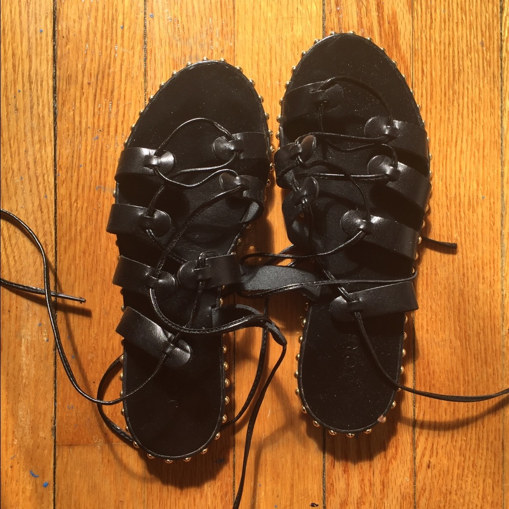 J crew studded lace-up gladiator sandals