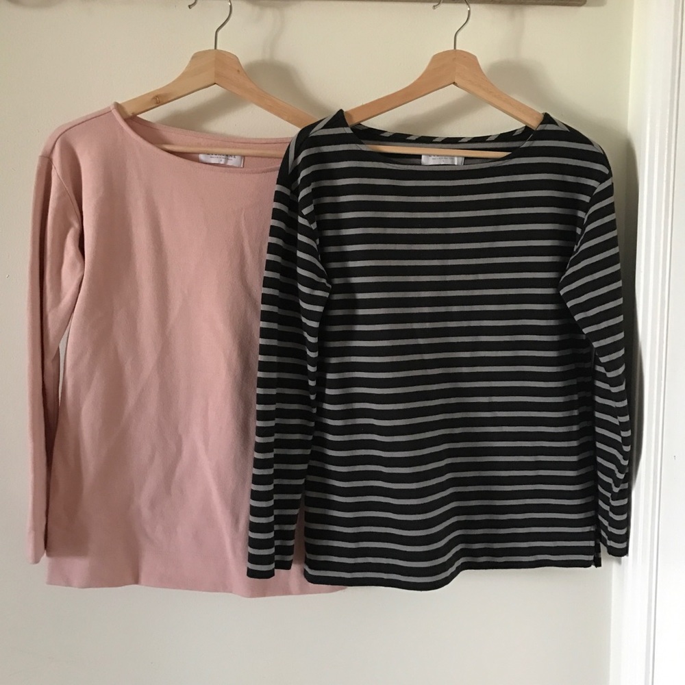 TWO Everlane striped tees