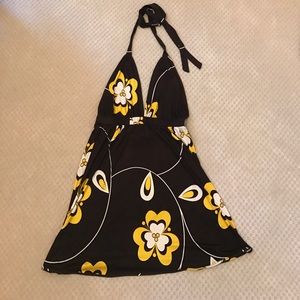 Alice + Olivia halter dress 100% silk sz Small