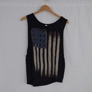 Vintage Style American Flag Muscle Tank Top