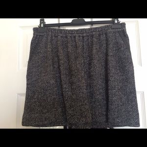 Black & grey wool mini skirt