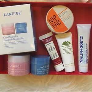 Highend skincare bundle Origins Korres Malin Goetz
