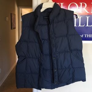 navy land's end puffer vest