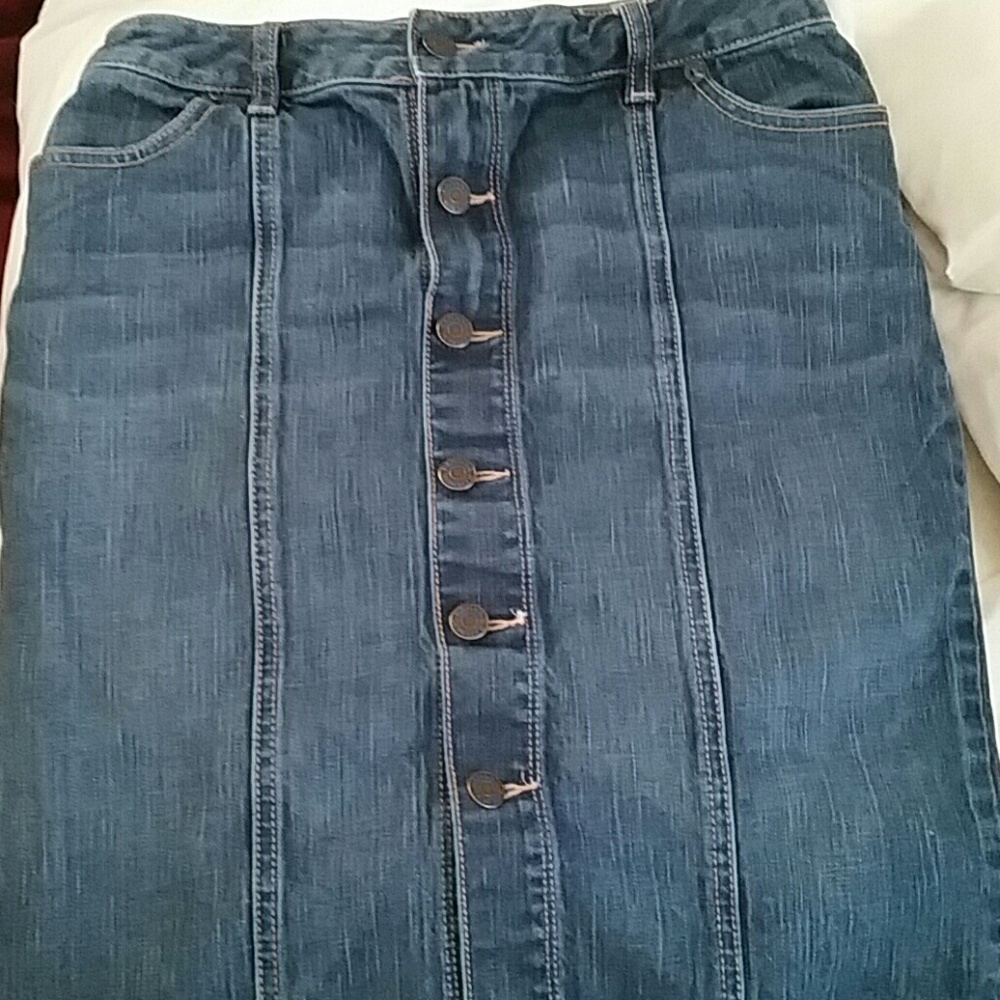 Banana republic jean pencil skirt