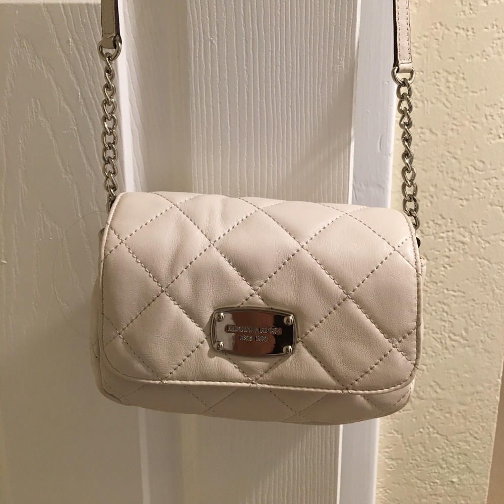 Michael Kors Diamond Quilted Cream Crossbody Purse